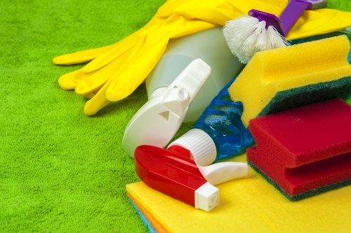 Cleaner preparing a Richmond flat for tenancy handover
