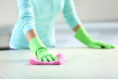 Office cleaners maintaining reception and meeting rooms in Richmond